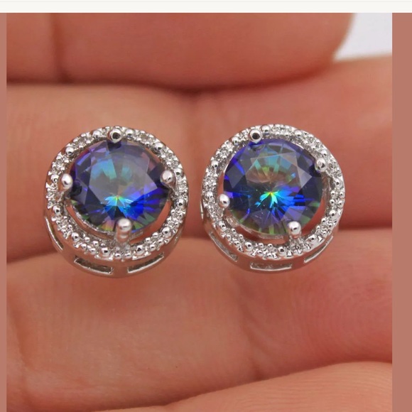 Jewelry - 18k MYSTIC  Blue Topaz Stud Earrings